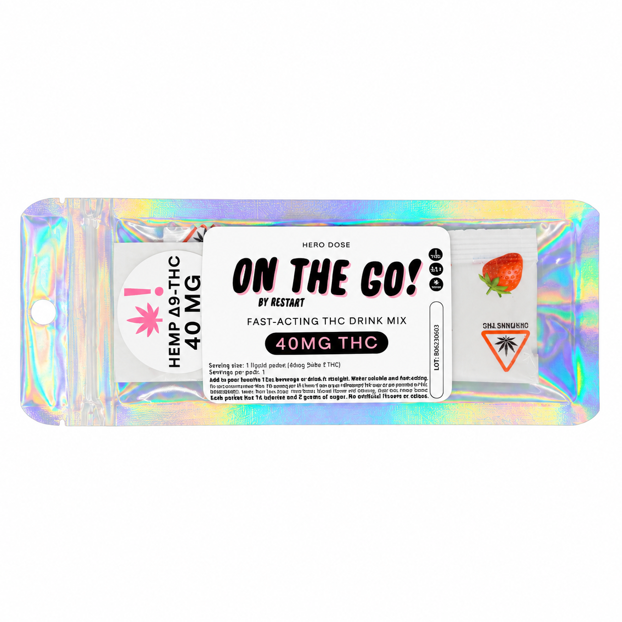 On-The-Go THC 40mg Drink Mix 1-ct / Strawberry